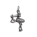 Sterling Silver Stork & Baby Charm