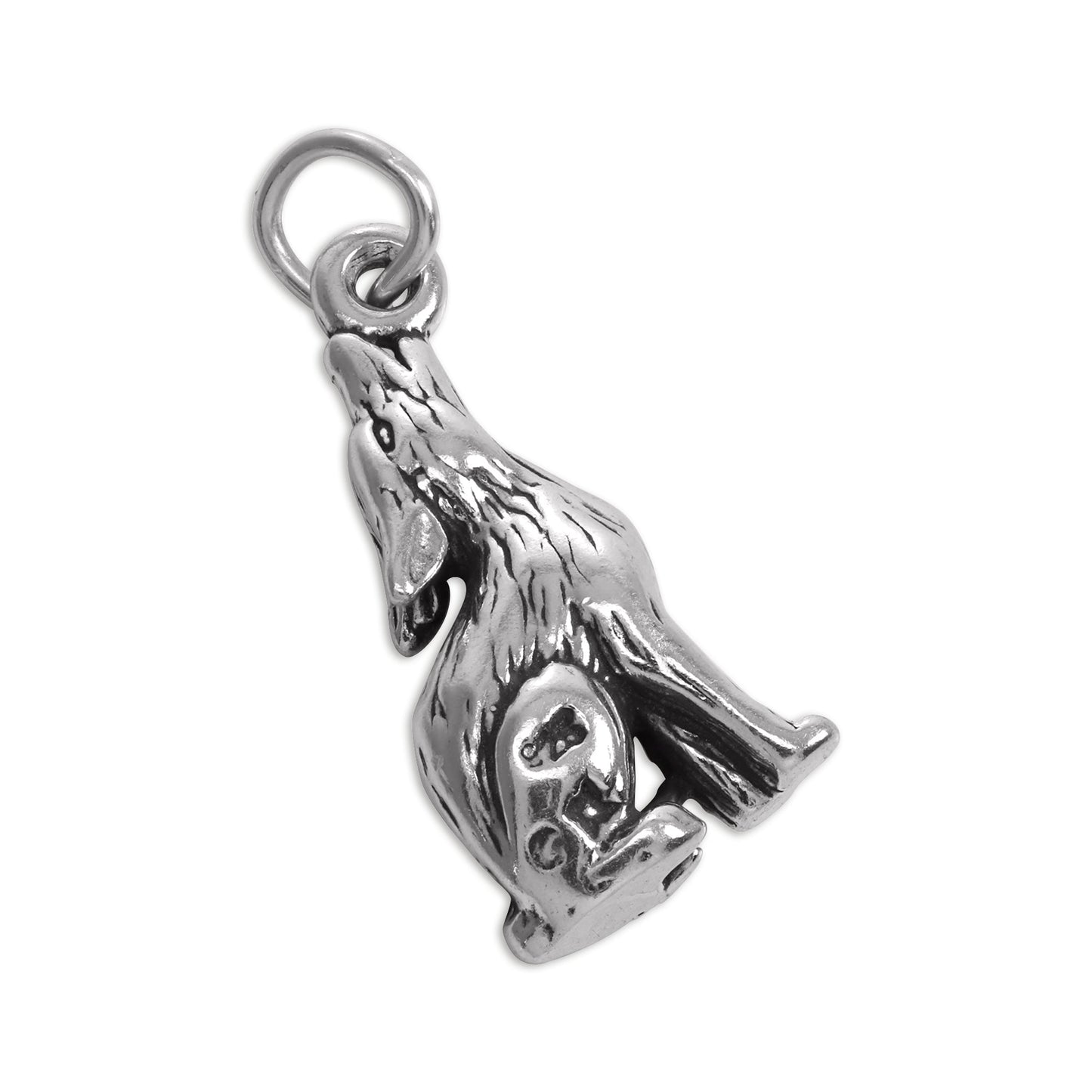 Sterling Silver Howling Coyote Charm