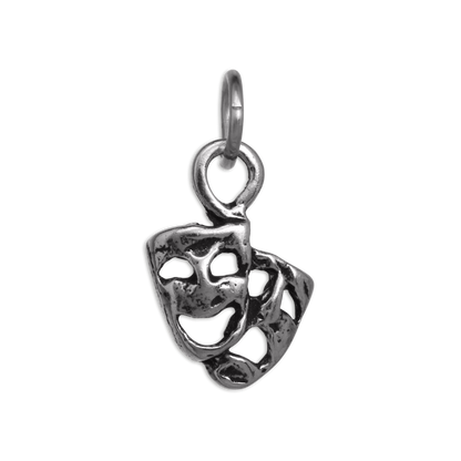 Small Sterling Silver Comedy & Tragedy Mask Theatre Charm