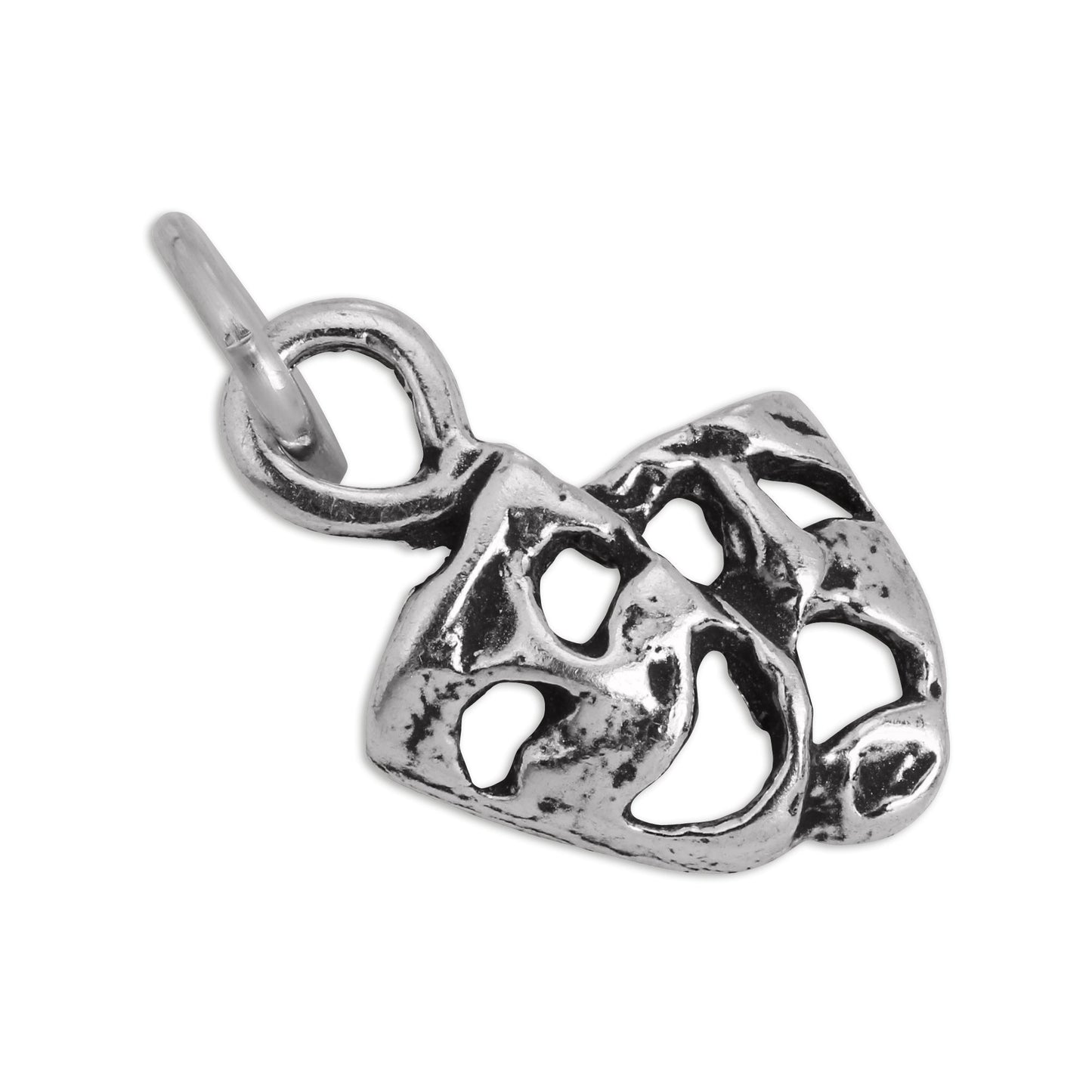 Small Sterling Silver Comedy & Tragedy Mask Theatre Charm