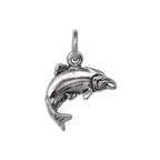 Sterling Silver Swimming Salmon Charm