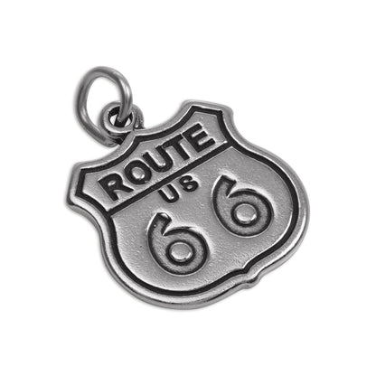 Sterling Silver Route 66 Road Sign Charm