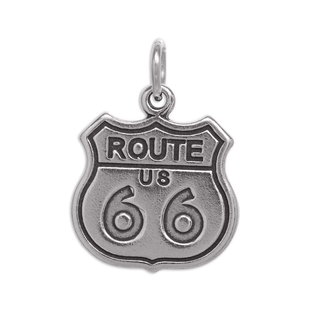 Sterling Silver Route 66 Road Sign Charm