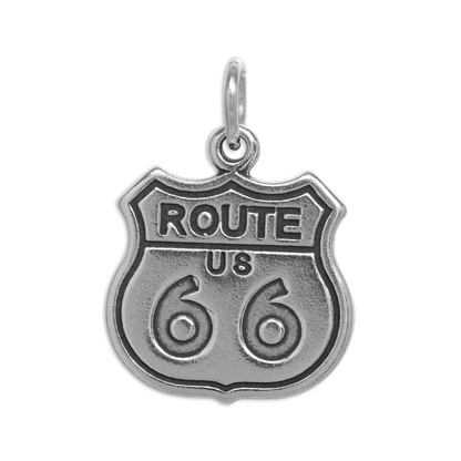 Sterling Silver Route 66 Road Sign Charm