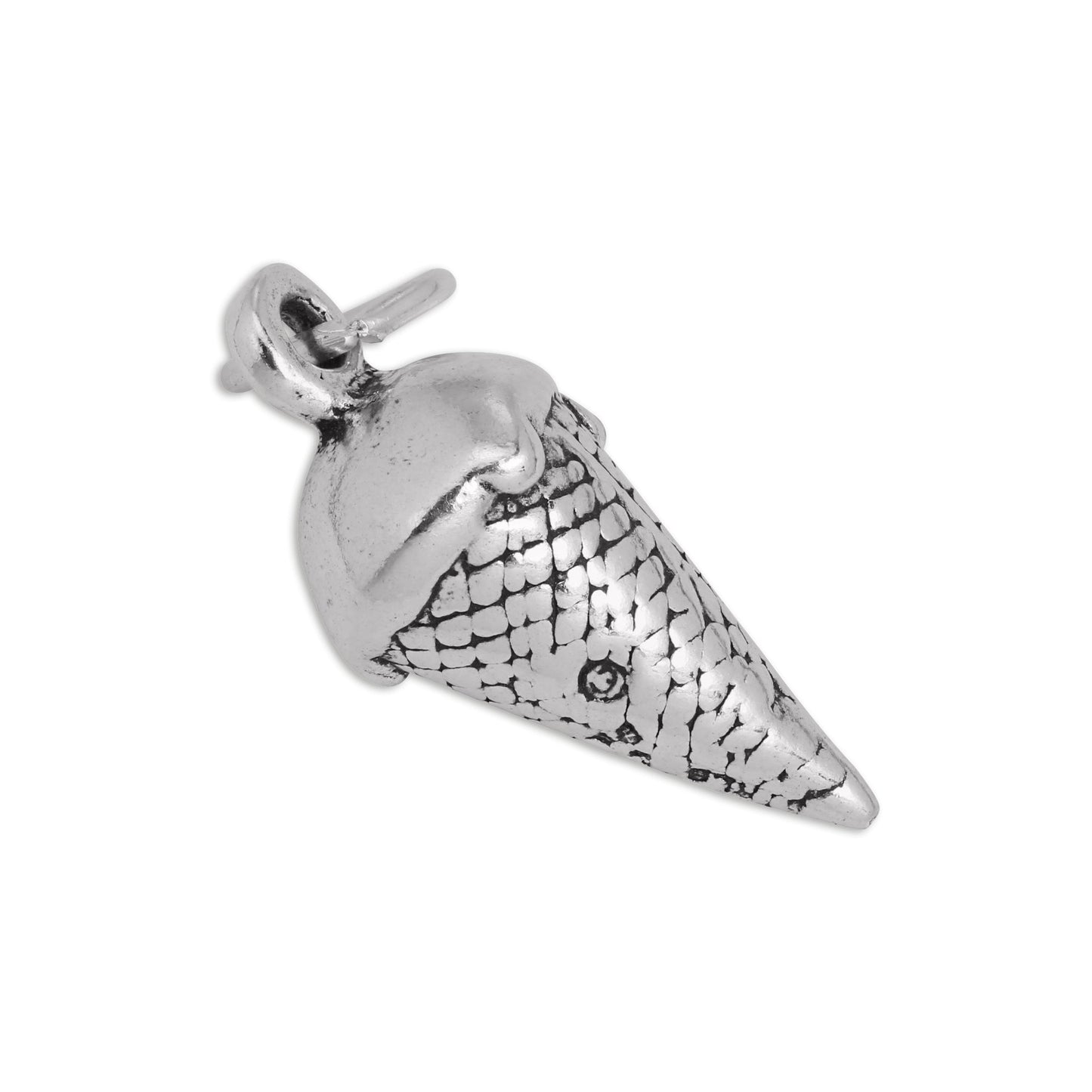 Large Sterling Silver Ice Cream Cone Charm