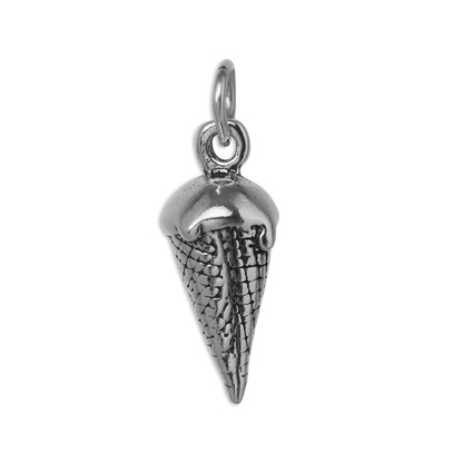 Large Sterling Silver Ice Cream Cone Charm