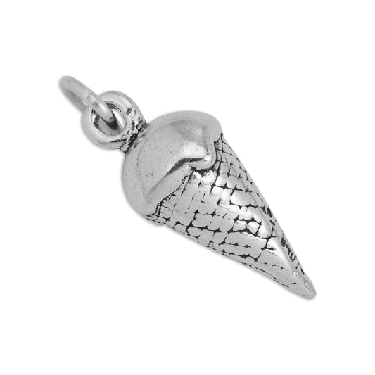 Large Sterling Silver Ice Cream Cone Charm
