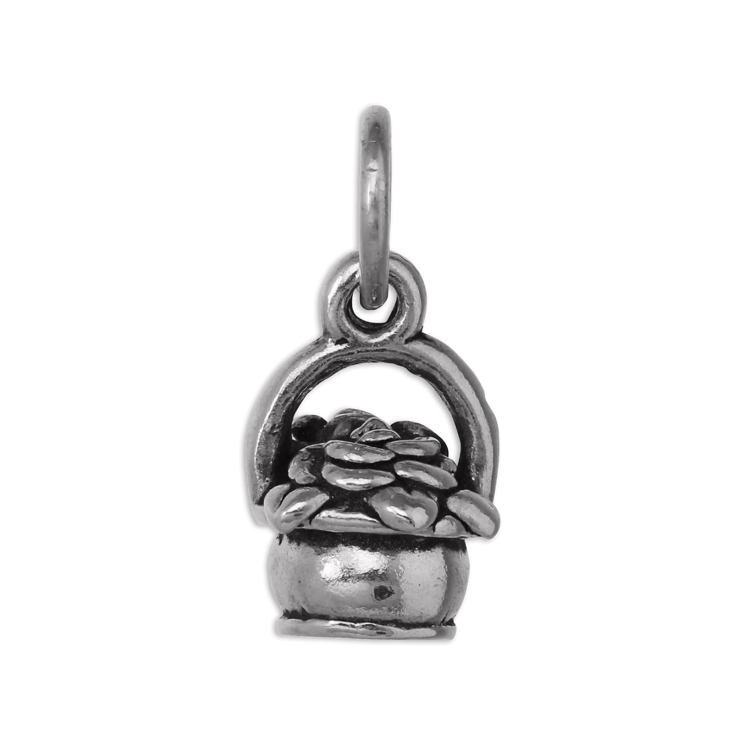 Sterling Silver Flower Basket Charm