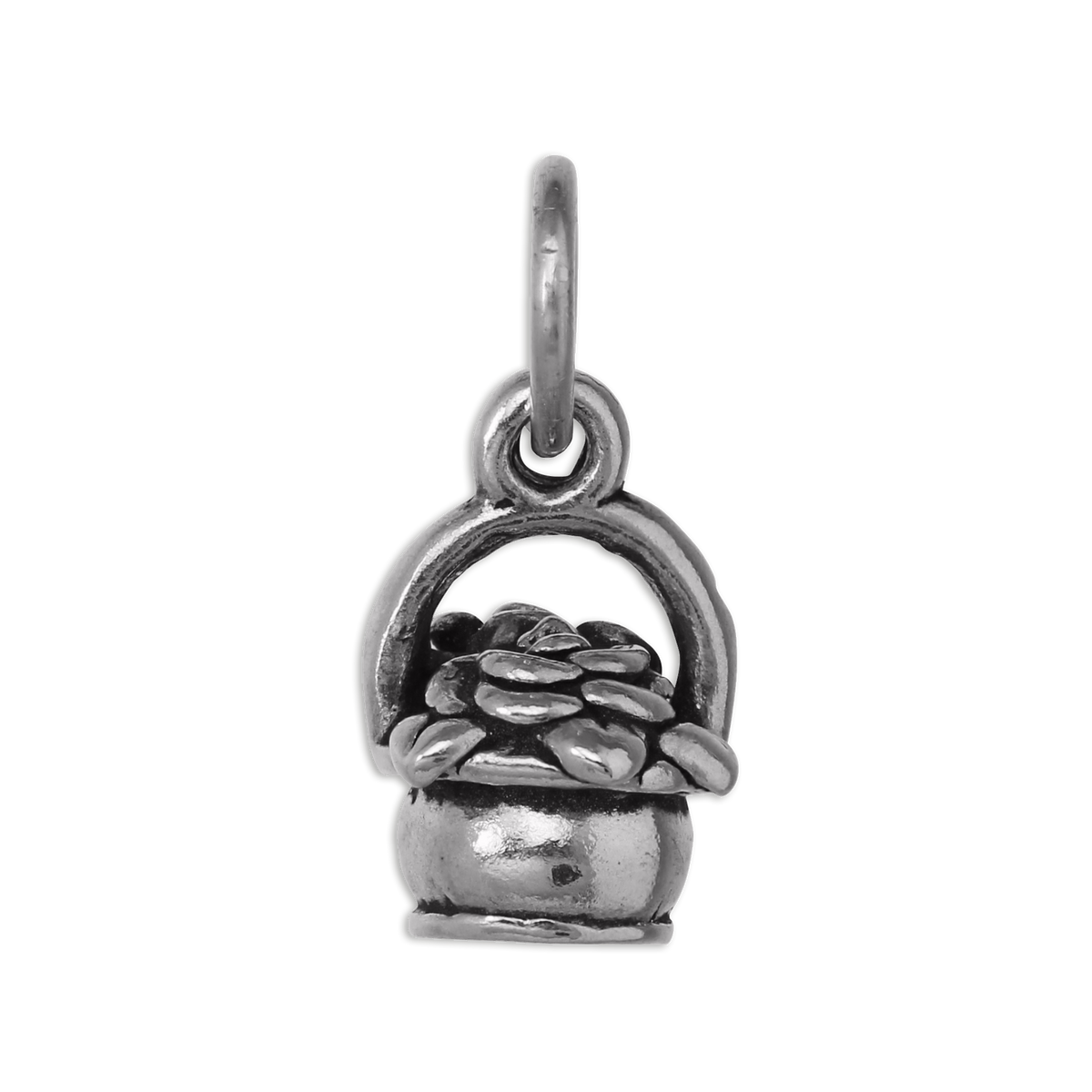 Sterling Silver Flower Basket Charm