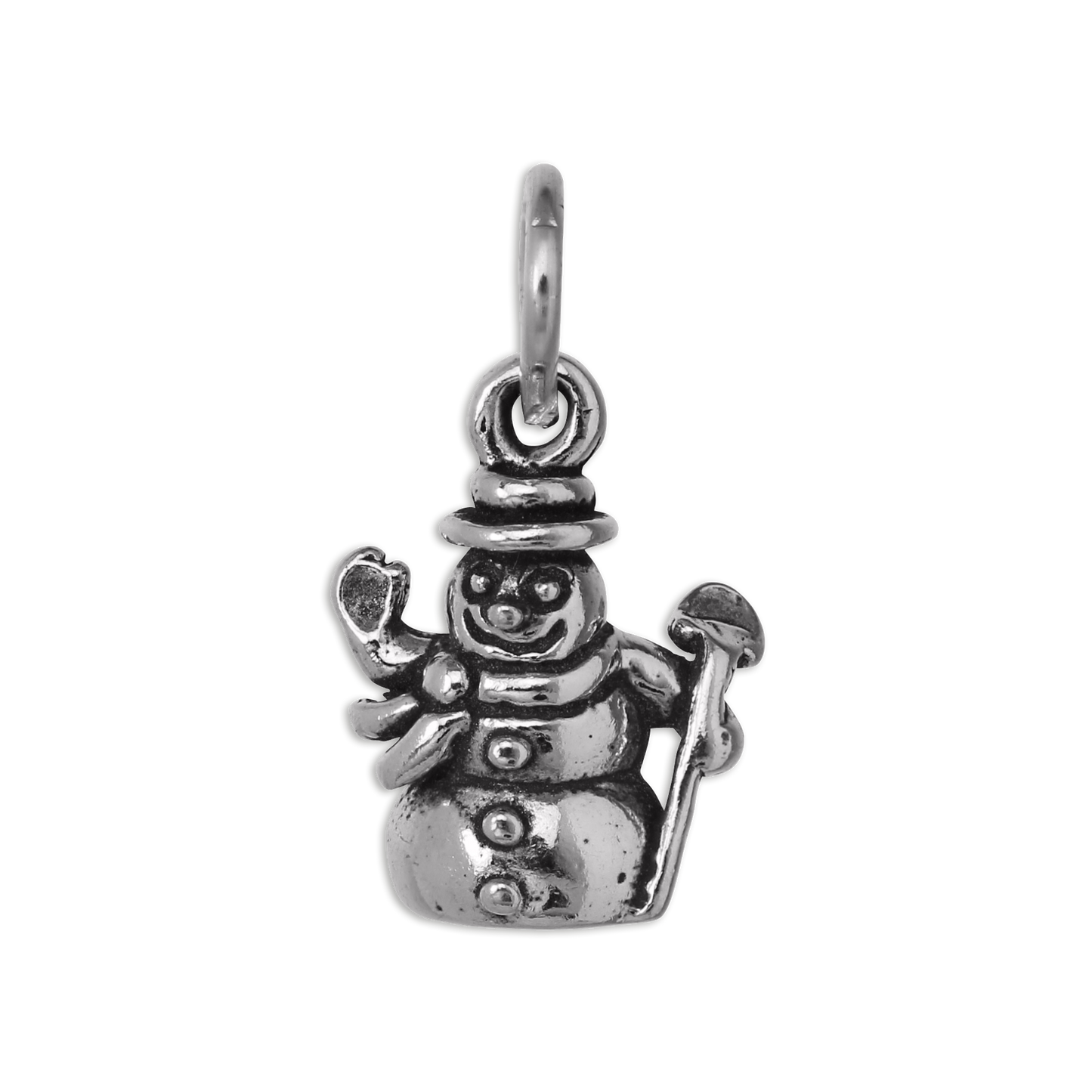 Sterling Silver Waving Snowman Charm