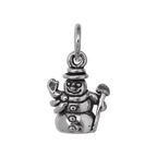 Sterling Silver Waving Snowman Charm