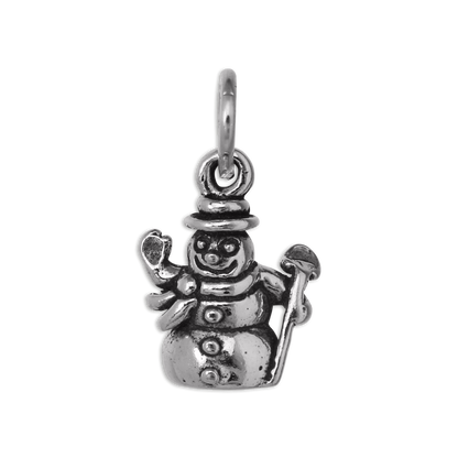 Sterling Silver Waving Snowman Charm