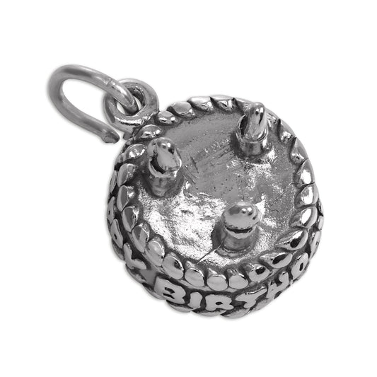 Sterling Silver Happy Birthday Cake Charm