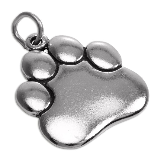 Large Sterling Silver Animal Paw Print Charm