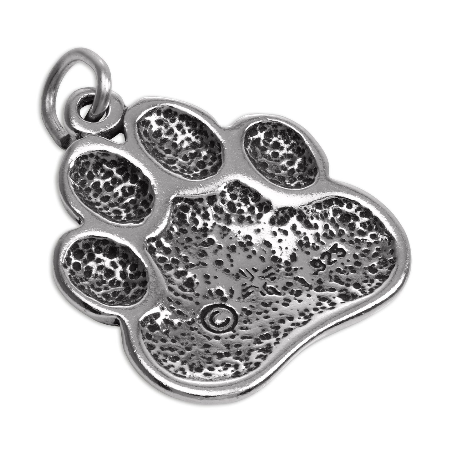 Large Sterling Silver Animal Paw Print Charm
