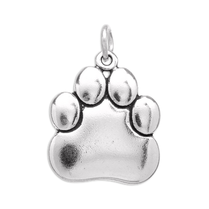Large Sterling Silver Animal Paw Print Charm
