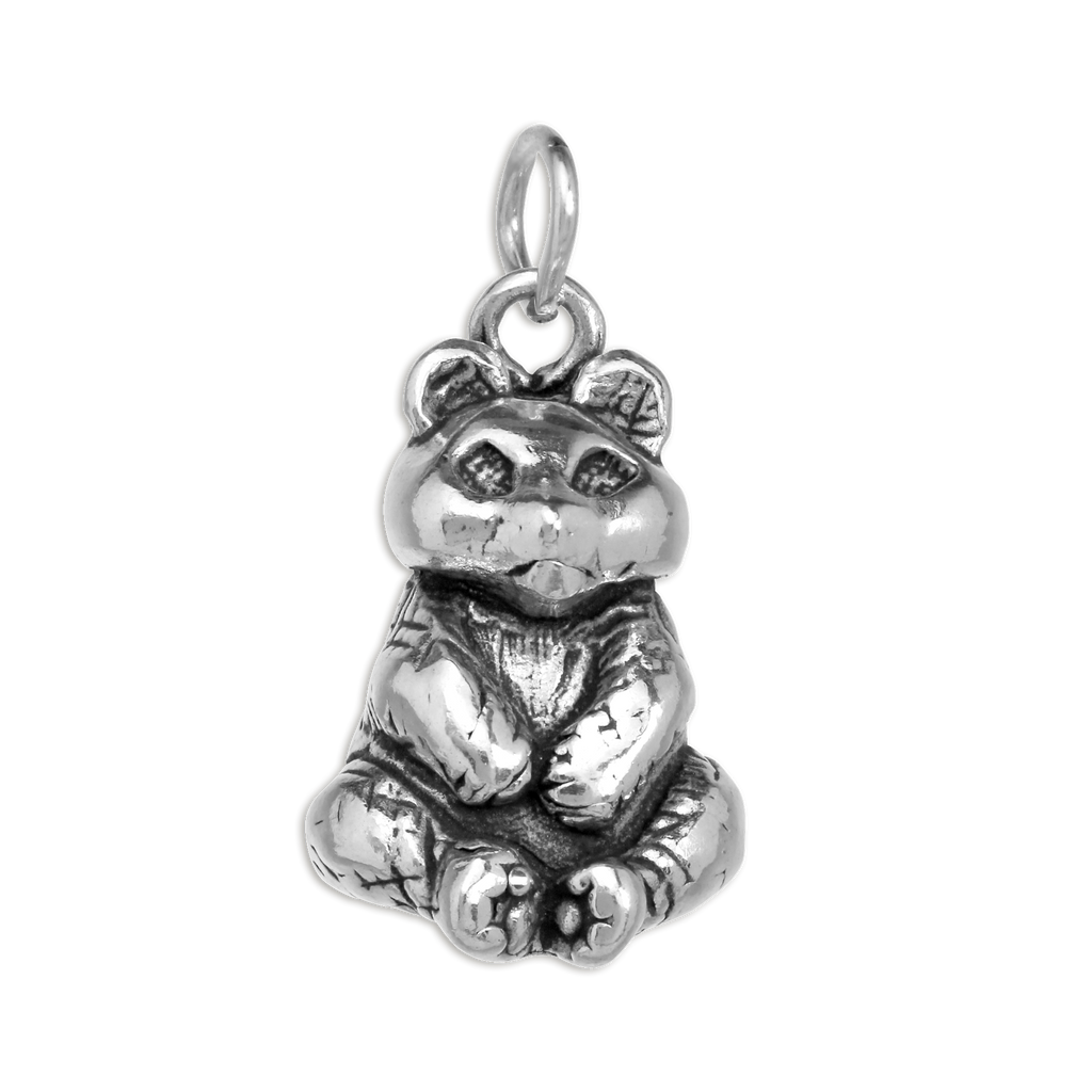 Sterling Silver 3D Sitting Panda Bear Charm