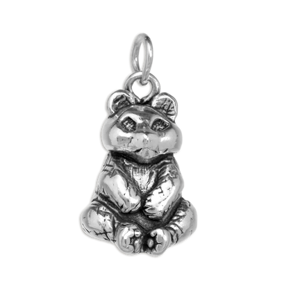 Sterling Silver 3D Sitting Panda Bear Charm