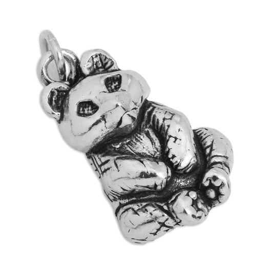 Sterling Silver 3D Sitting Panda Bear Charm