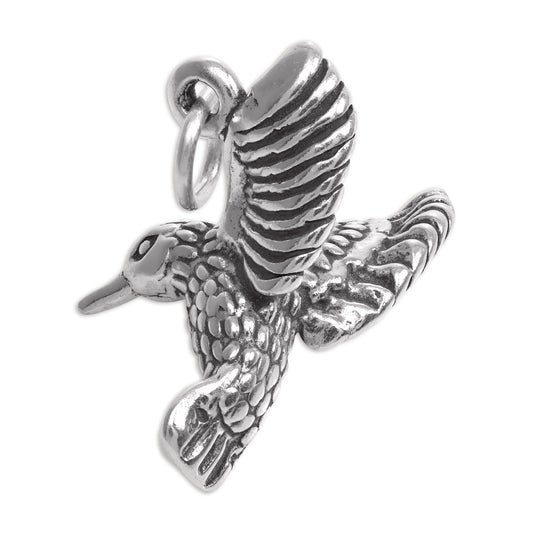 Sterling Silver 3D Hummingbird Charm