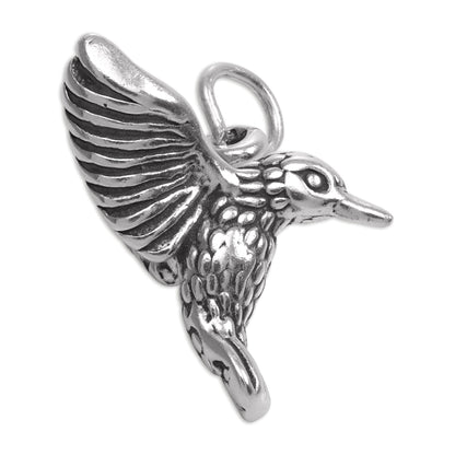 Sterling Silver 3D Hummingbird Charm