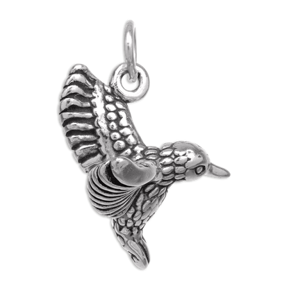 Sterling Silver 3D Hummingbird Charm