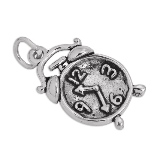 Sterling Silver Alarm Clock Charm