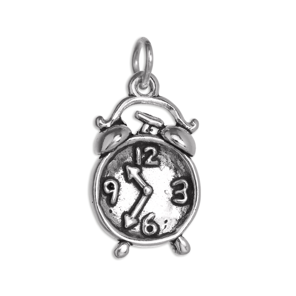 Sterling Silver Alarm Clock Charm