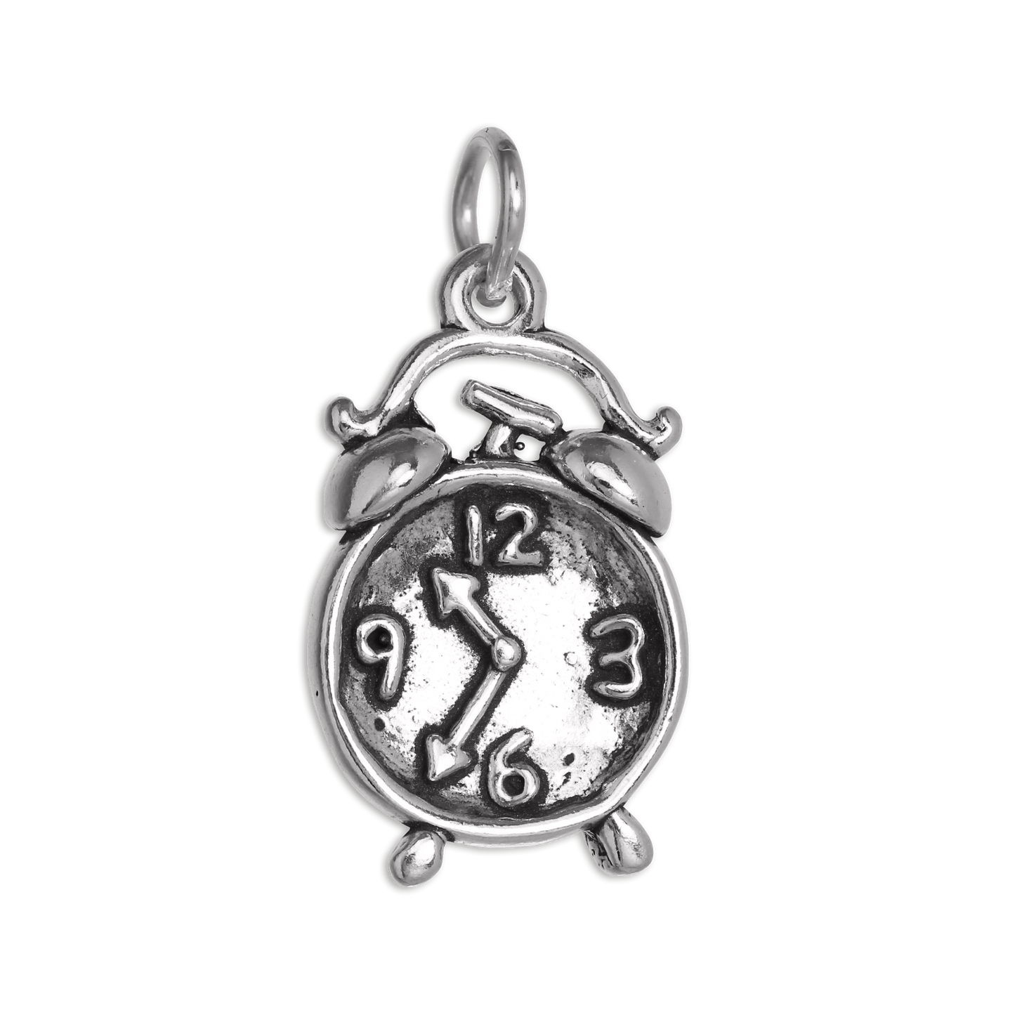 Sterling Silver Alarm Clock Charm