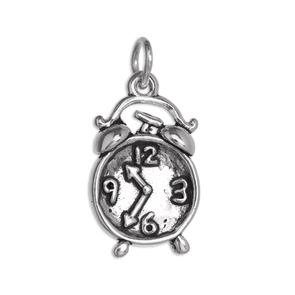 Sterling Silver Alarm Clock Charm