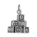 Sterling Silver Baby Building Blocks Charm
