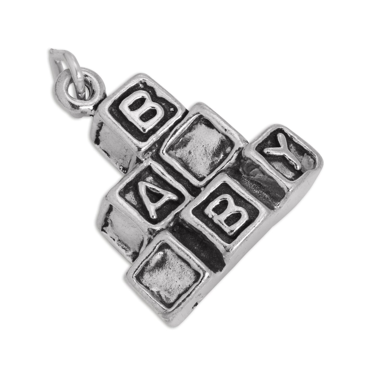 Sterling Silver Baby Building Blocks Charm