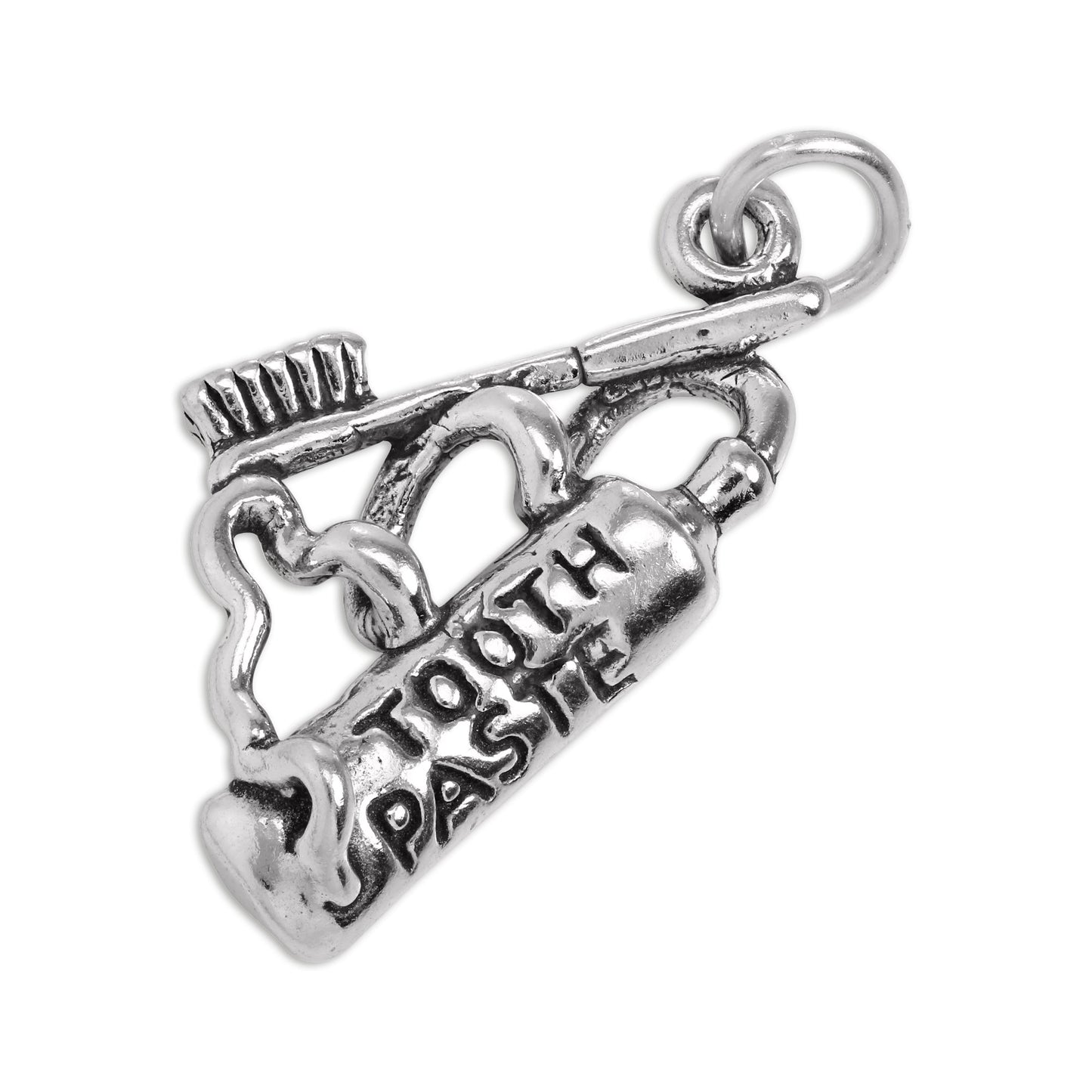 Sterling Silver Toothbrush & Toothpaste Charm