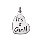 Sterling Silver It's A Girl Heart Charm