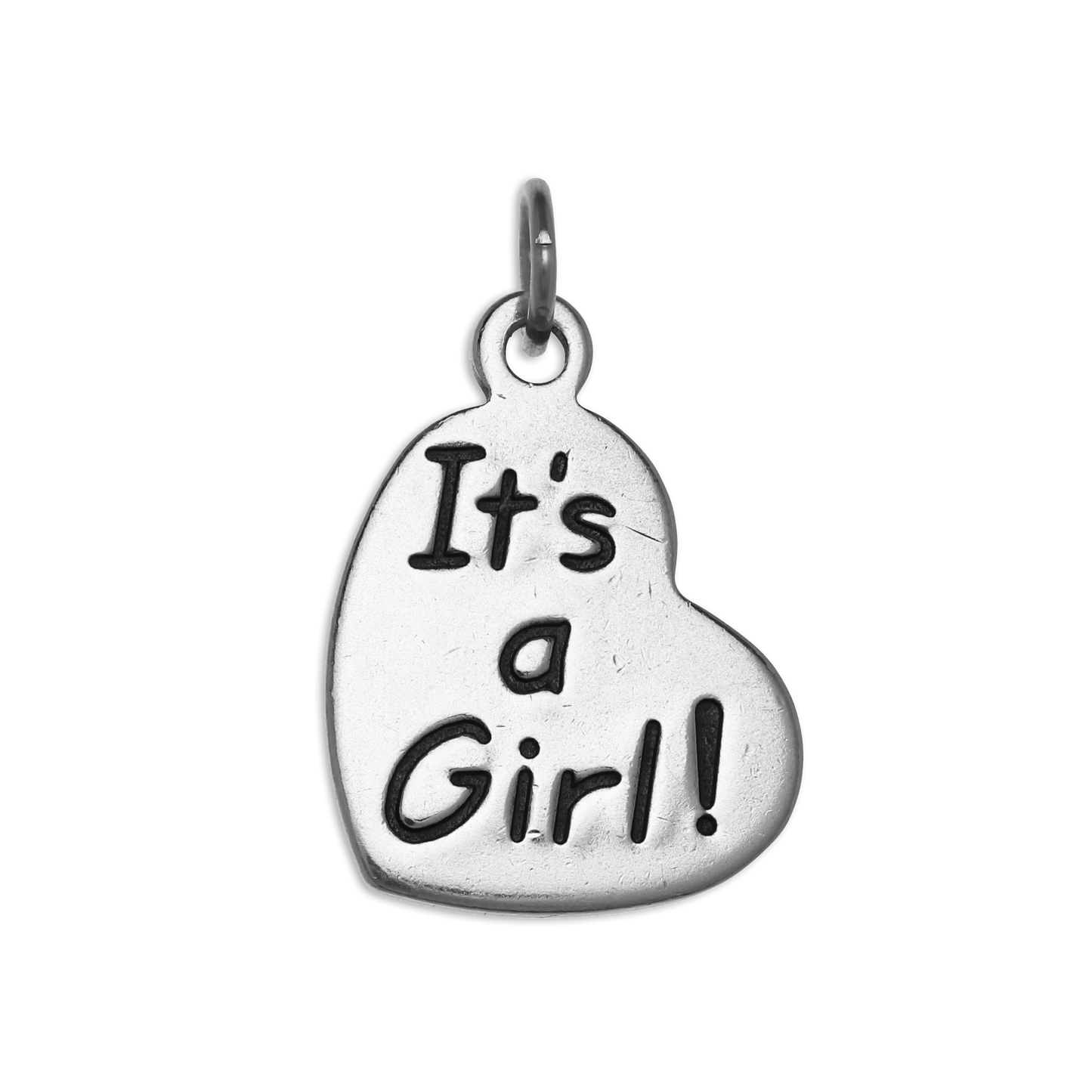 Sterling Silver It's A Girl Heart Charm
