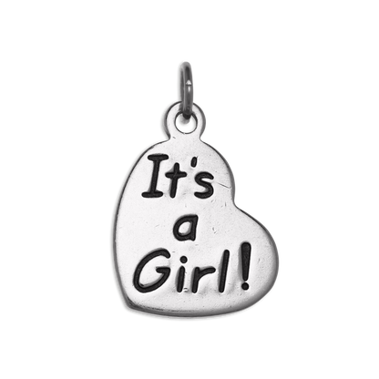 Sterling Silver It's A Girl Heart Charm