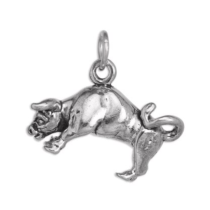 Sterling Silver Taurus Bull Charm