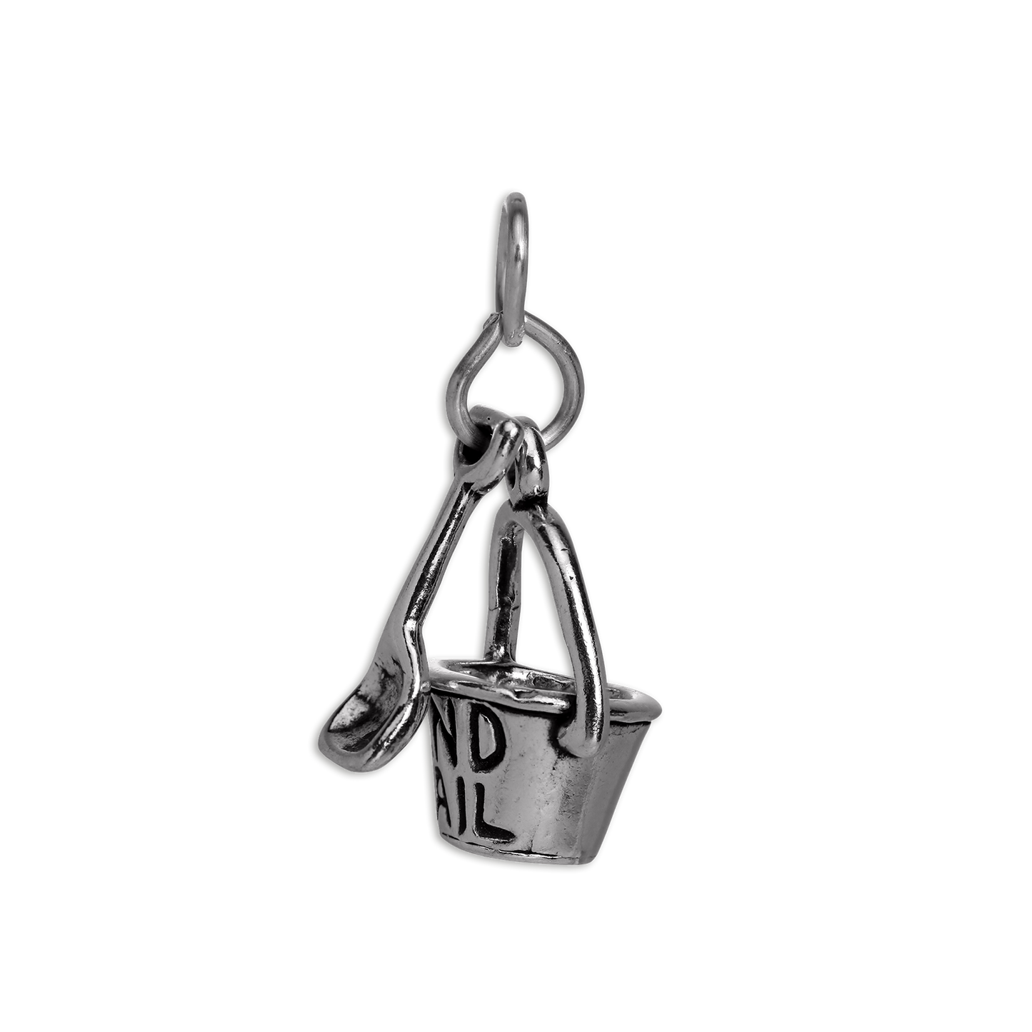 Sterling Silver Sand Bucket & Spade Charm