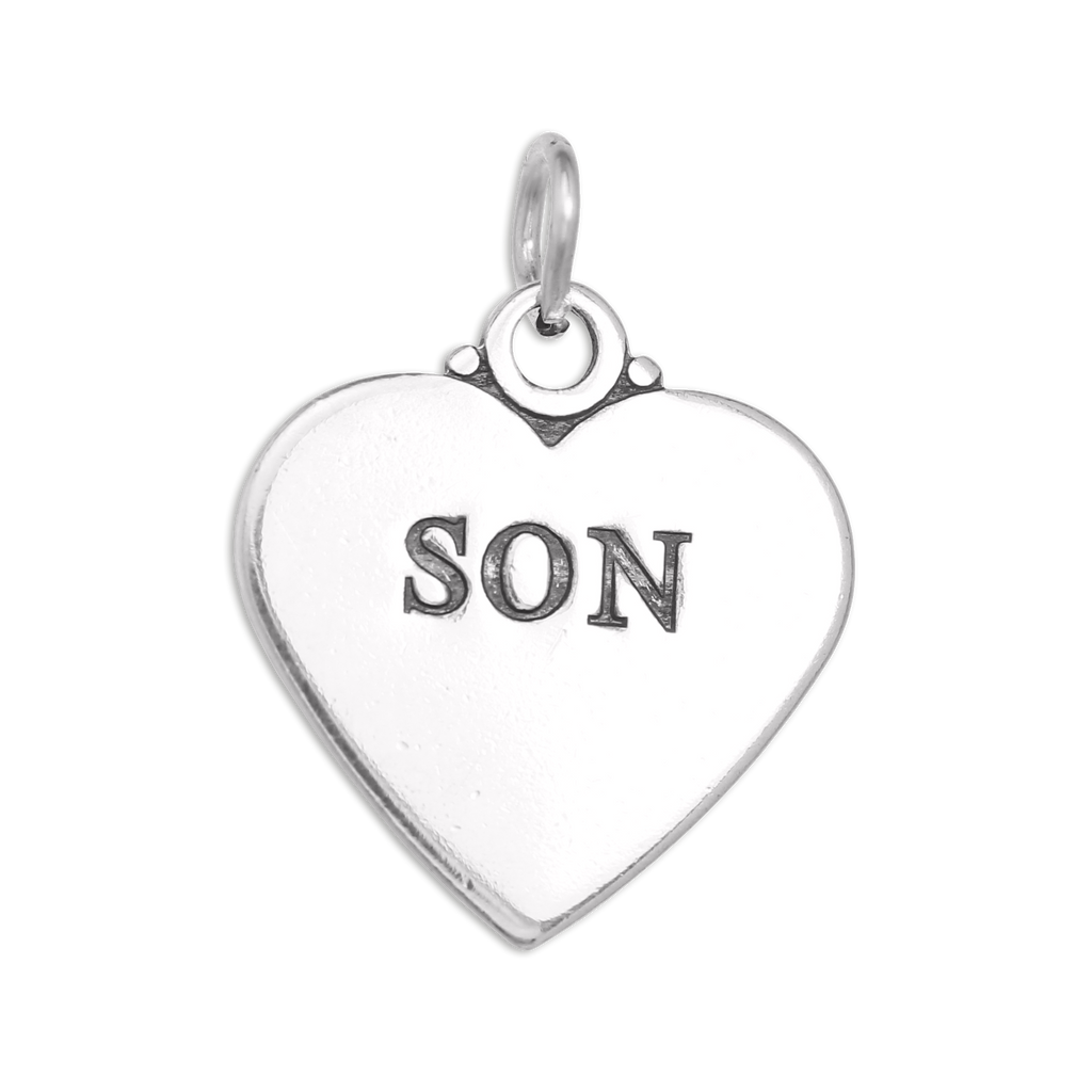 Sterling Silver Son Heart Charm