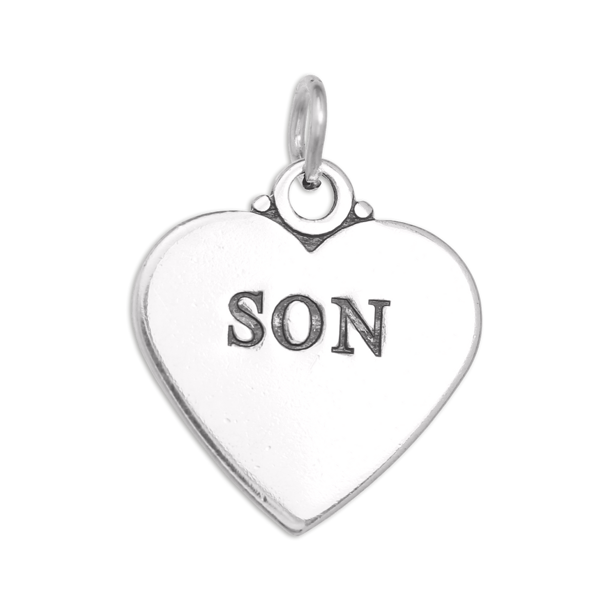 Sterling Silver Son Heart Charm