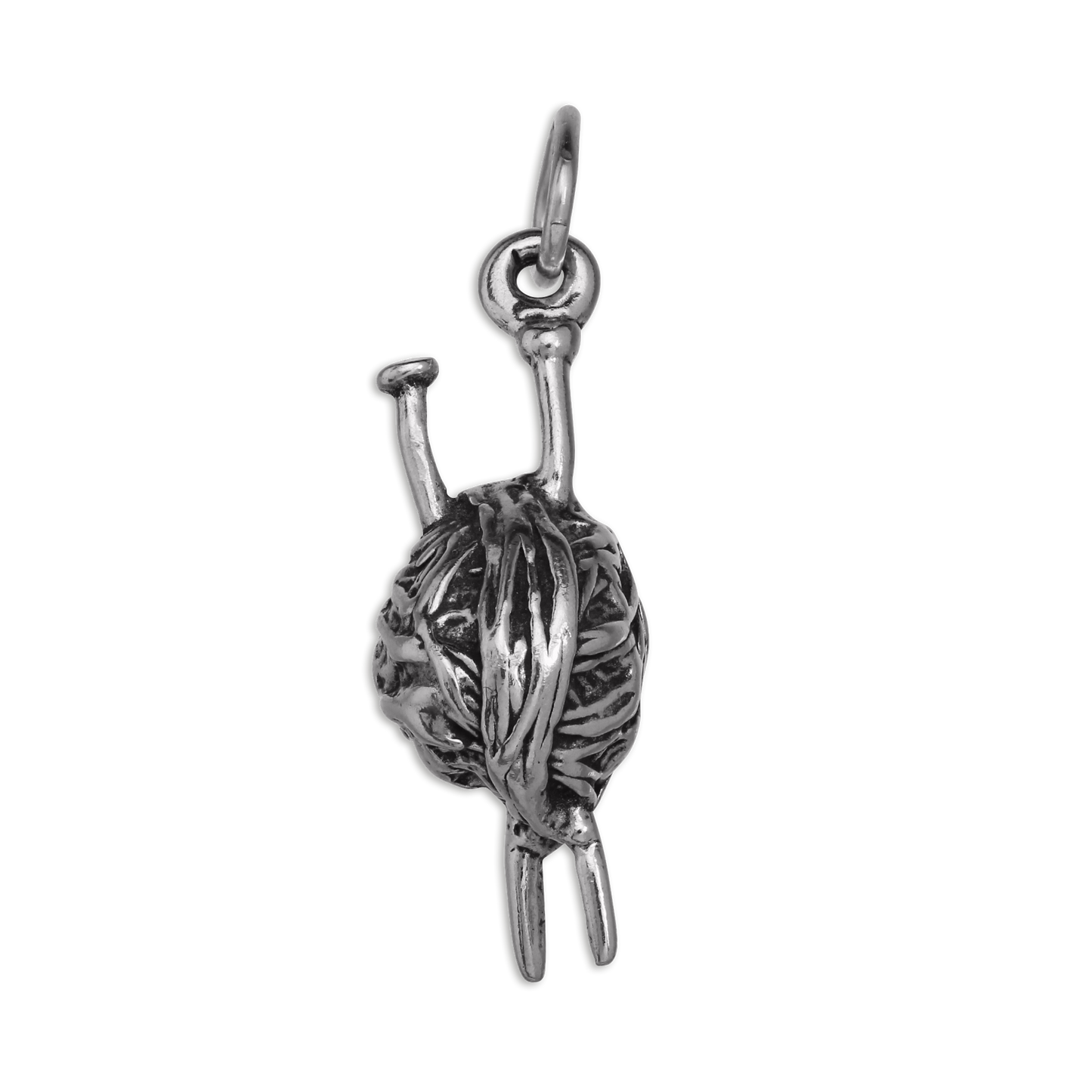 Sterling Silver Knitting Needles & Yarn Charm