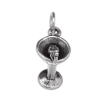 Sterling Silver Martini Glass Charm with 2 Olives