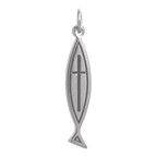 Sterling Silver Fish Cross Charm