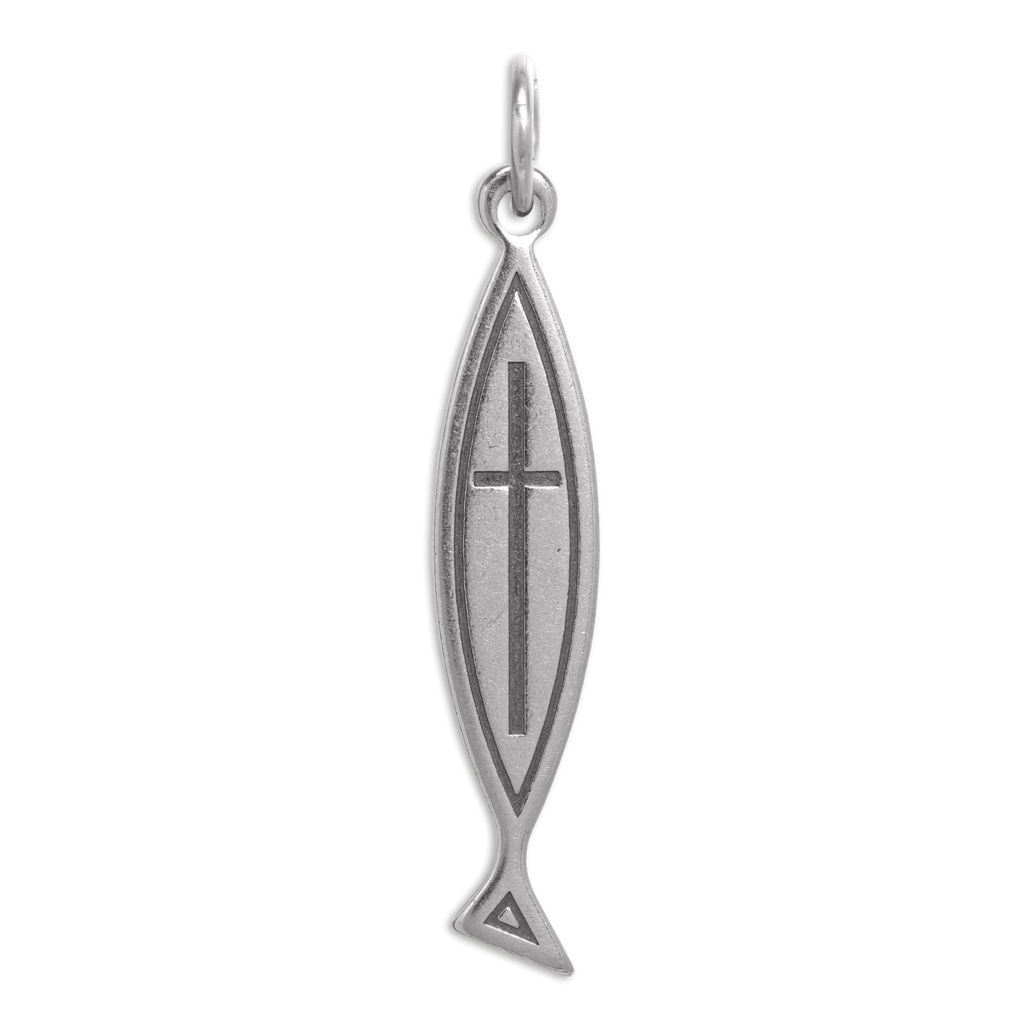 Sterling Silver Fish Cross Charm