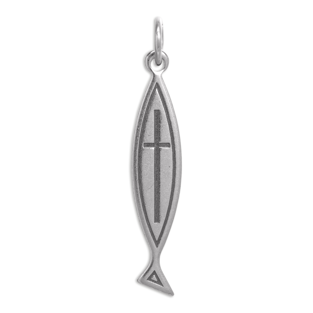 Sterling Silver Fish Cross Charm