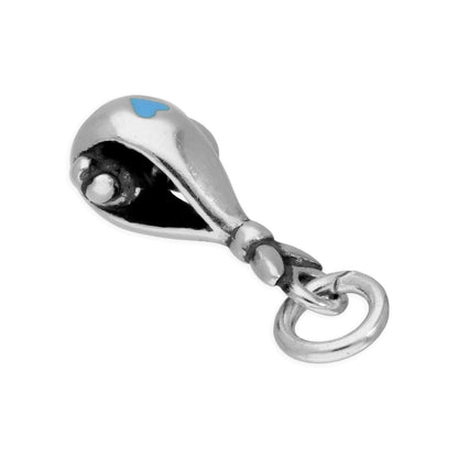 Sterling Silver Baby Boy Bundle Charm with Blue Enamel Heart