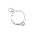 Sterling Silver & CZ Crystal Engagement Ring Charm