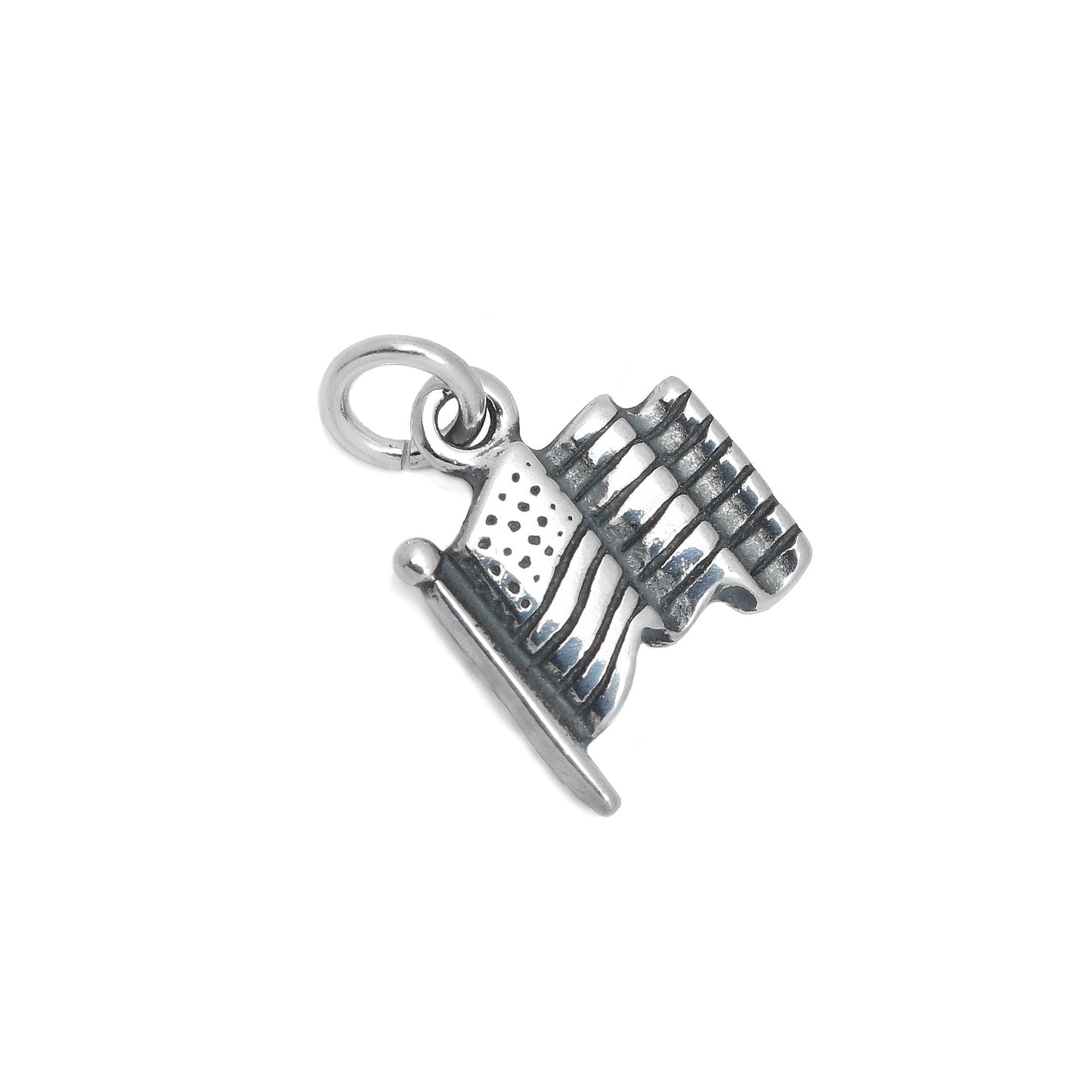 Sterling Silver American Flag Charm