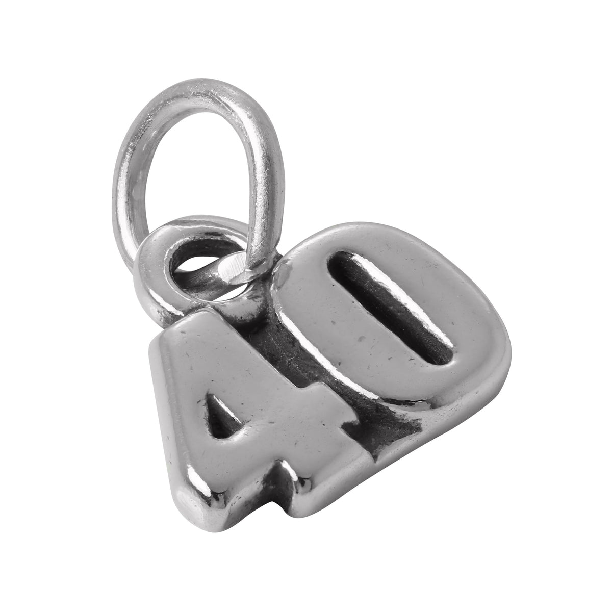 Sterling Silver Birthday Number Charms 20th - 60th