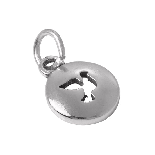 Sterling Silver Domed Dove Charm